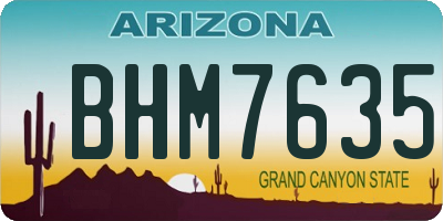 AZ license plate BHM7635