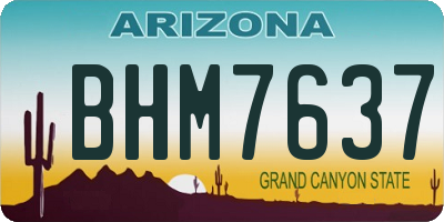 AZ license plate BHM7637