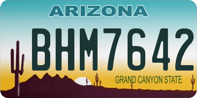 AZ license plate BHM7642