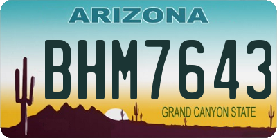 AZ license plate BHM7643