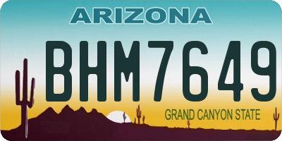 AZ license plate BHM7649