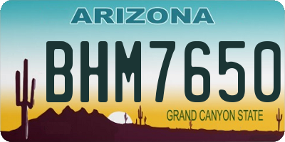 AZ license plate BHM7650