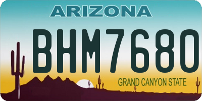 AZ license plate BHM7680