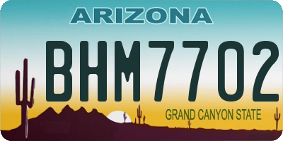 AZ license plate BHM7702