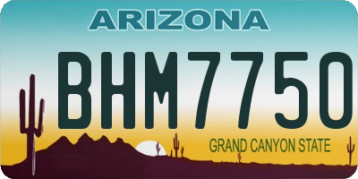AZ license plate BHM7750
