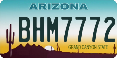 AZ license plate BHM7772
