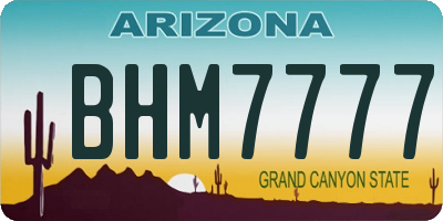 AZ license plate BHM7777