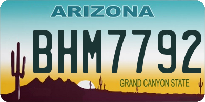 AZ license plate BHM7792