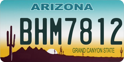 AZ license plate BHM7812