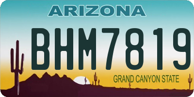 AZ license plate BHM7819
