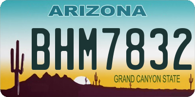 AZ license plate BHM7832