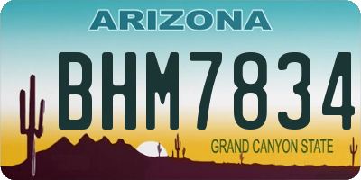 AZ license plate BHM7834