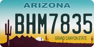 AZ license plate BHM7835
