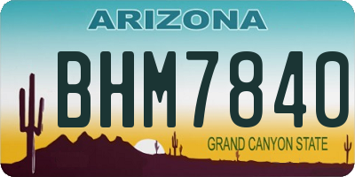 AZ license plate BHM7840