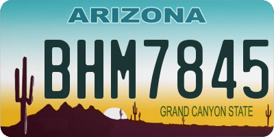 AZ license plate BHM7845