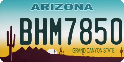 AZ license plate BHM7850