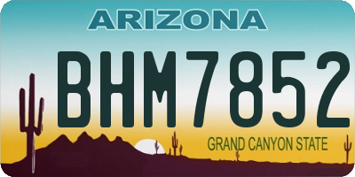 AZ license plate BHM7852