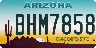 AZ license plate BHM7858