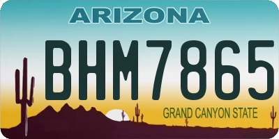 AZ license plate BHM7865
