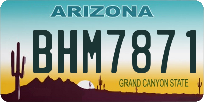 AZ license plate BHM7871