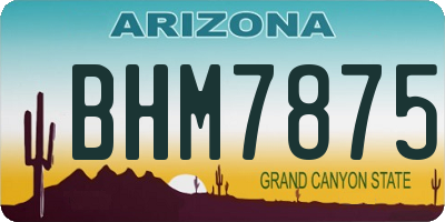 AZ license plate BHM7875