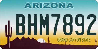 AZ license plate BHM7892