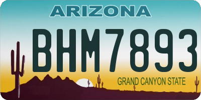AZ license plate BHM7893