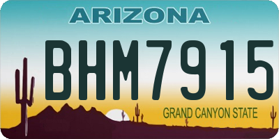 AZ license plate BHM7915