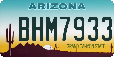 AZ license plate BHM7933