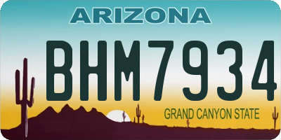 AZ license plate BHM7934