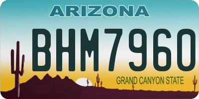 AZ license plate BHM7960
