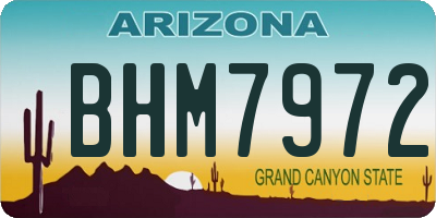 AZ license plate BHM7972