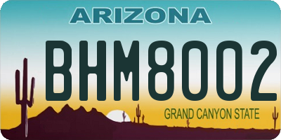 AZ license plate BHM8002