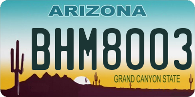 AZ license plate BHM8003