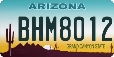 AZ license plate BHM8012