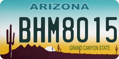 AZ license plate BHM8015