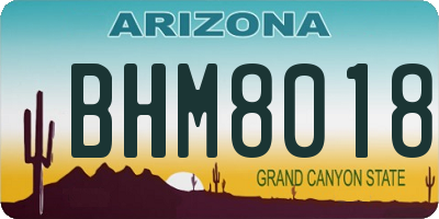 AZ license plate BHM8018