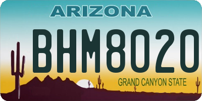 AZ license plate BHM8020