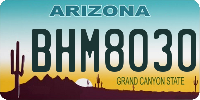 AZ license plate BHM8030