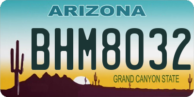 AZ license plate BHM8032