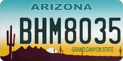 AZ license plate BHM8035