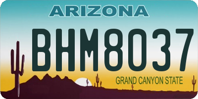 AZ license plate BHM8037