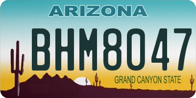 AZ license plate BHM8047