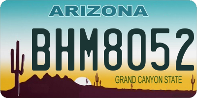 AZ license plate BHM8052
