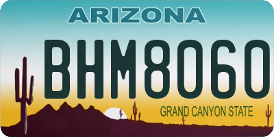 AZ license plate BHM8060