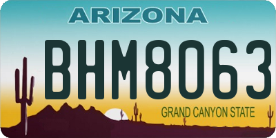 AZ license plate BHM8063