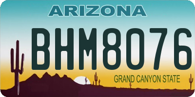 AZ license plate BHM8076