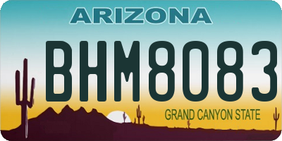 AZ license plate BHM8083