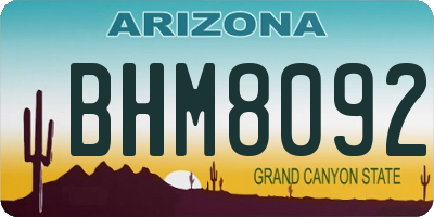 AZ license plate BHM8092