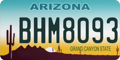 AZ license plate BHM8093